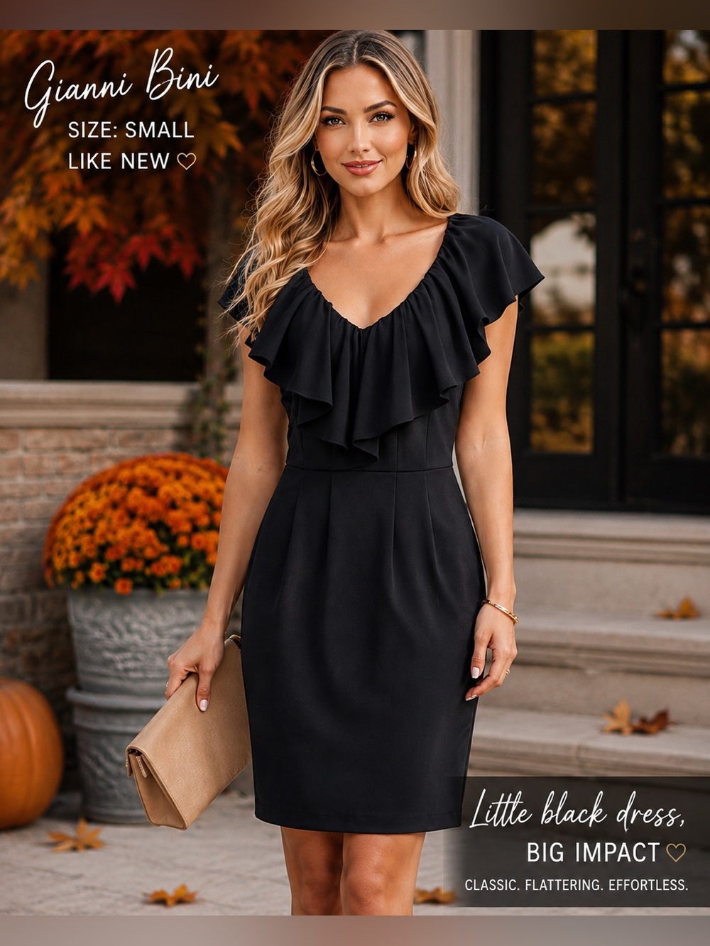 🤠❤️‍🔥🖤 Gianni Bini Black Ruffle Dress | SIZE SMALL - LIKE NEW